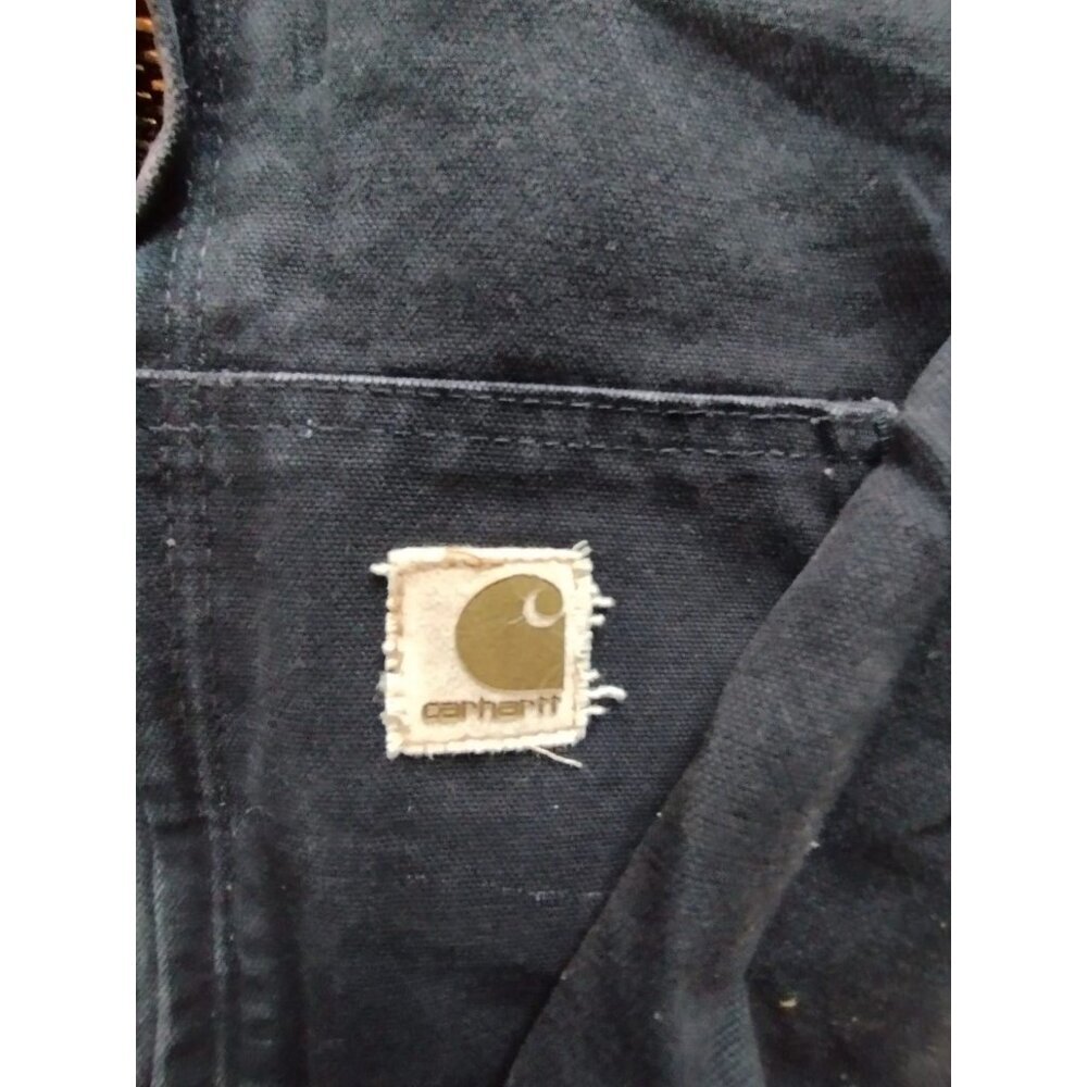 Vintage Carhartt Jacket Mens Large J130 Midnight Navy Quilted Flannel Lined - Picture 5 of 6